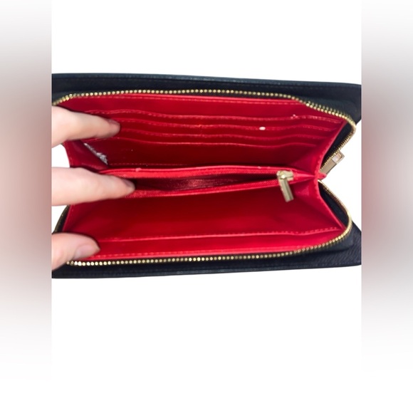 Aldo Cherry Red w/ Gold Hardware Medium Clutch Wallet 8x5” - Picture 2 of 4